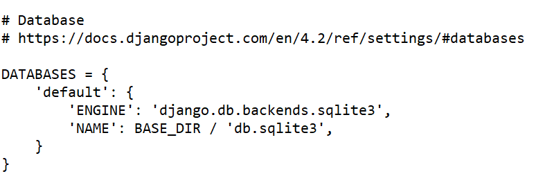 Django データベースの設定