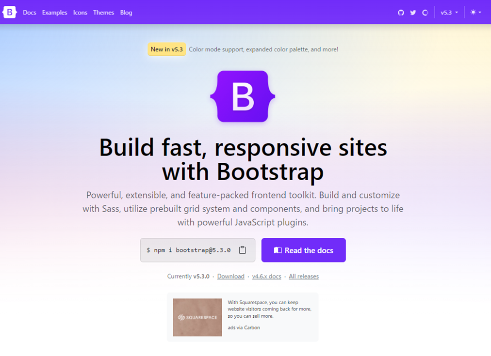 Bootstrapのホームページ