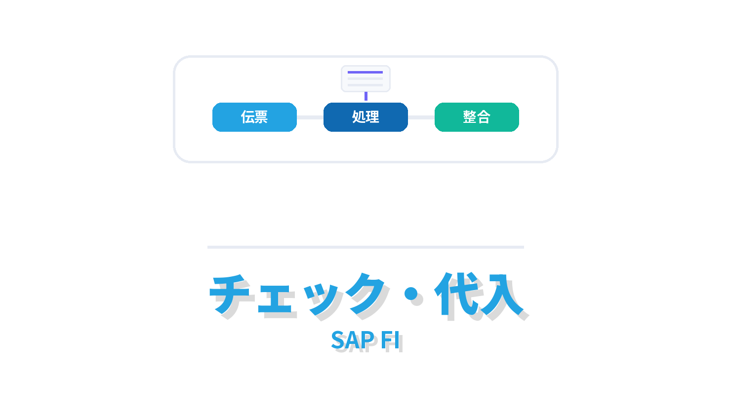 チェック・代入の概要を示すSAP FI向けアイキャッチ画像