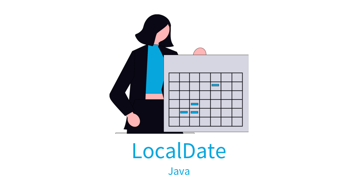 unDrawのCalendarイラストを使いLocalDateの日付処理を表すアイキャッチ画像